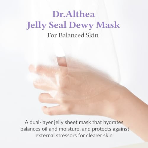 Dr.Althea Jelly Seal Dewy Mask | Hydrate & Restore Balance | Boost Natural Radiance with PhytoPDRN Lotus | Vegan Korean Skincare (Pack of 4)