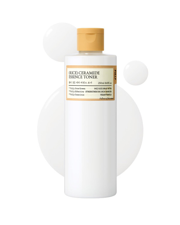 FULLY Rice Ceramide Essence Toner  Milky Korean Toner for Glass Skin, Hydrating Rice Water & Ceramide Formula for Moisture Barrier, Dewy Glow, Fragr