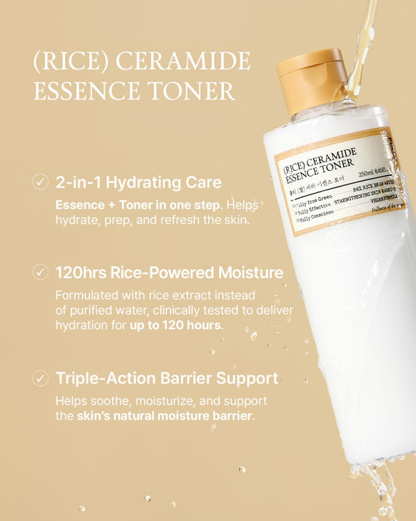 FULLY Rice Ceramide Essence Toner  Milky Korean Toner for Glass Skin, Hydrating Rice Water & Ceramide Formula for Moisture Barrier, Dewy Glow, Fragr