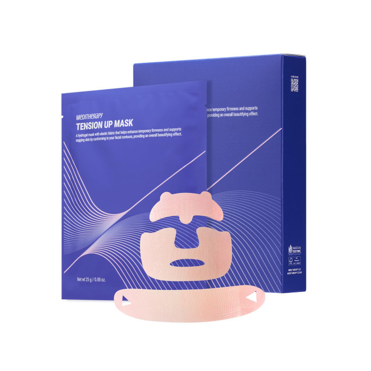 MEDITHERAPY Tension Up Mask 5EA - Korean Collagen Face V Line Lifting Mask - Hydrating Firming & Skin Tightening for Sharp & Sculpted Contour Double