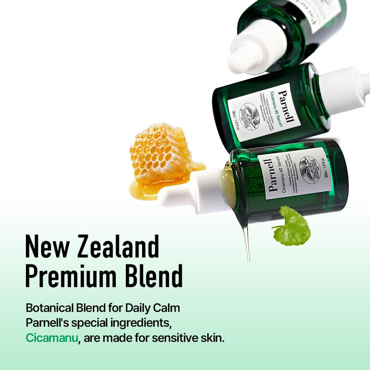 Parnell Cicamanu 92 Serum (1.01 Fl Oz) 30ml | Melatonin, Centella Asiatica | Ceramide for Overnight Recovery & Soothing Irritated Skin | Targets Hype