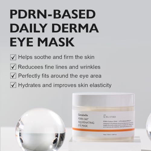 Genabelle PDRN 360° Rejuvenating Eye Mask  Full Eye Area Eye Patches for Hydration, Firming & Elasticity with PDRN & Peptides  Targets Dark Circles