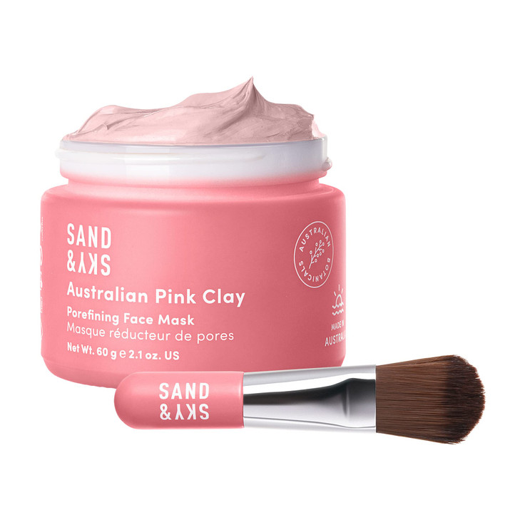 Sand & Sky Clay Mask for Face Pore Minimizer - Australian Pink Clay Detoxifying Face Mask for Pores, Kaolin Clay Mask, Brightening Vitamin C Formula,