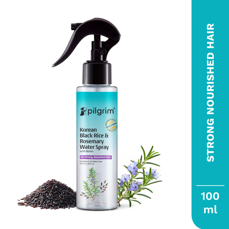 Pilgrim Spanish Rosemary Water with Biotin Hair Spray for Thicker, Stronger Hair | Helps Reduce Hair Breakage, Adds Volume & Shine, Refreshes Scalp |