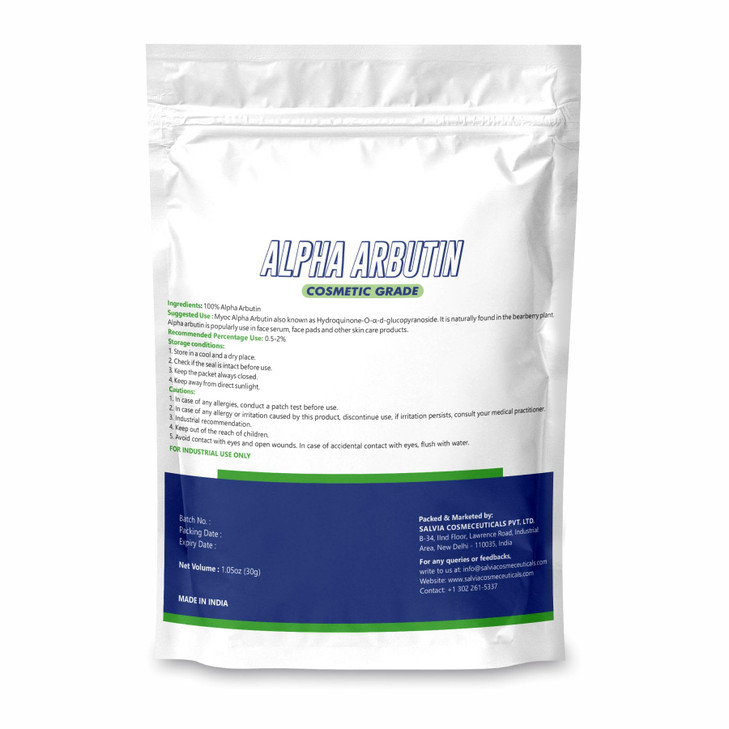 MYOC Alpha Arbutin Powder (30 g / 1.06 oz) - Cosmetic Grade for DIY Serums Creams and Skin Care Formulations