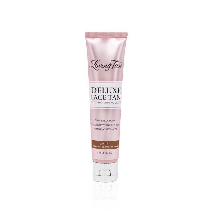 Loving Tan Deluxe Face Self Tanner, Dark - Streak Free, Natural, Professional Quality Sunless Tanning - 10+ Face Self Tanner Applications per Bottle,