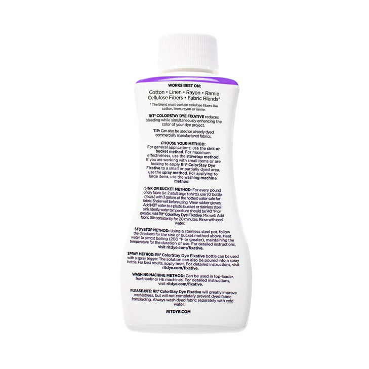 Rit ColorStay Dye Fixative Enhances and Retain Colors Reduces Bleeding Great for Most Fabric for Dye Projects for Recently Dyed Fabric for Durability
