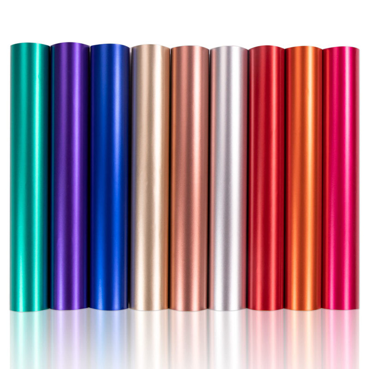 HTVRONT Matte Metallic Vinyl Permanent, 9 PCS 12 "x12 Metallic Vinyl Sheets - Permanent Adhesive Vinyl for Cutting Machine & Silhouette Cameo