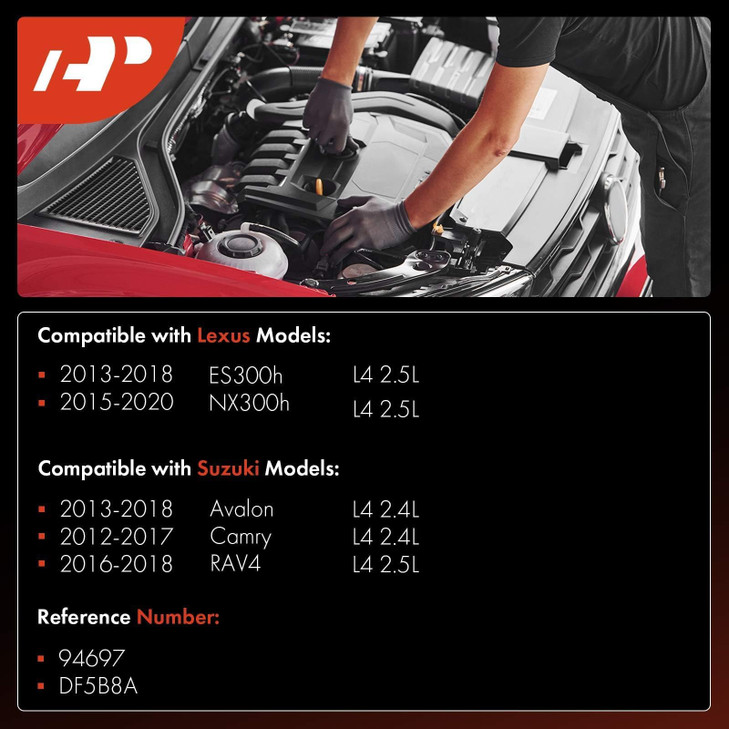 A-Premium Iridium Platinum Spark Plugs Compatible with Toyota Camry 2012-2017, RAV4 2016-2018, Avalon 2013-2018 & Lexus ES300h 2013-2018, NX300h 2015