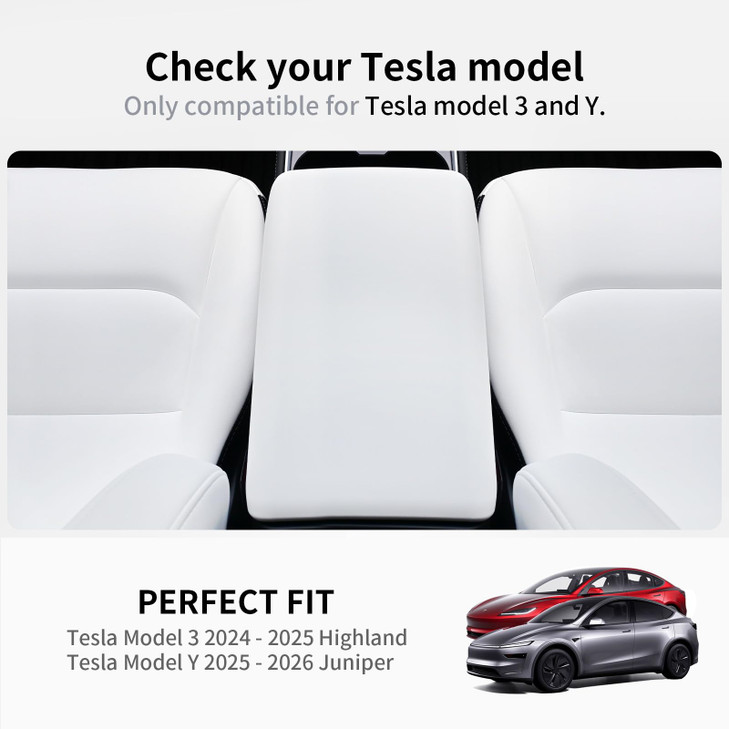Uxcer Center Console Armrest Cover for Tesla Model Y 2025/2026 Juniper & Model 3 2024/2025 Highland, Anti-Scratch TPE Center Console Protector for Te