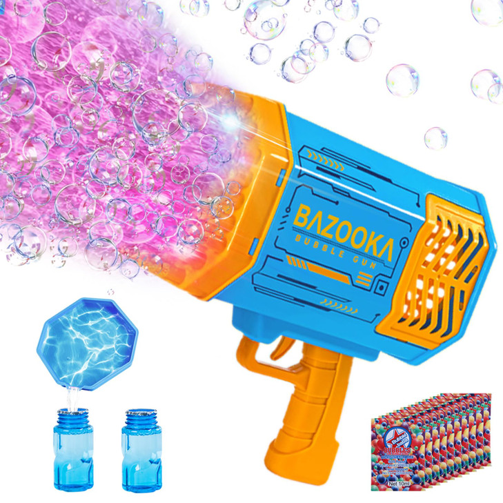 Upgraded Bubble Machine Gun, Built-in Solution, Automatic Blower, 8000+ Bubbles Per Minute for Kids Adults Maker Easter Toys Indoor Outdoor Wedding B