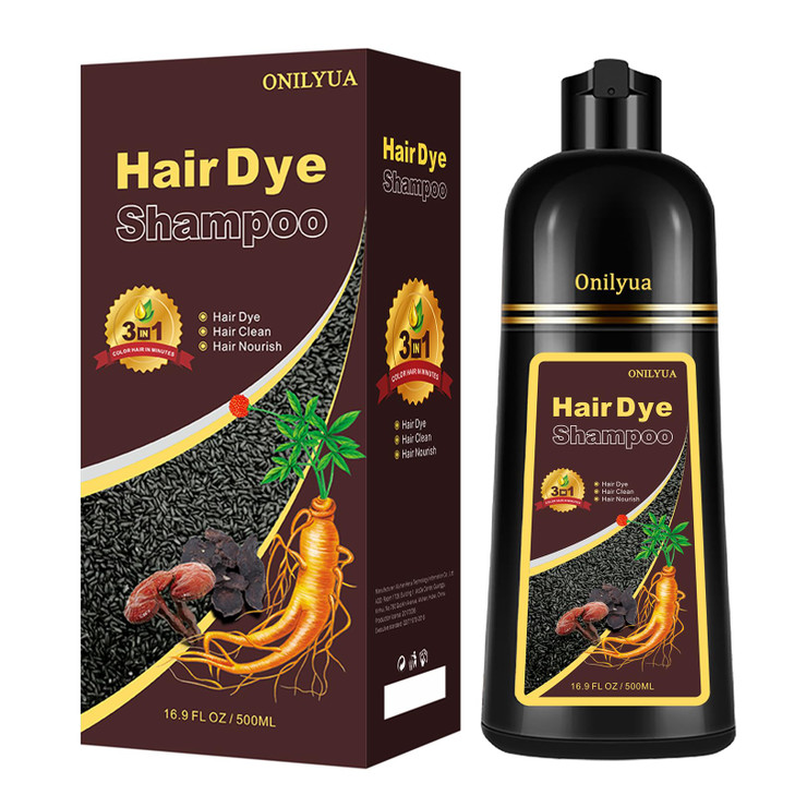 Onilyua Natural Chestnut Brown Hair Dye Shampoo, 3-IN-1 Hair Color Shampoo for Men Women, Brown Hair Dye Colors in Minutes for All Hair Types 16.9 Fl