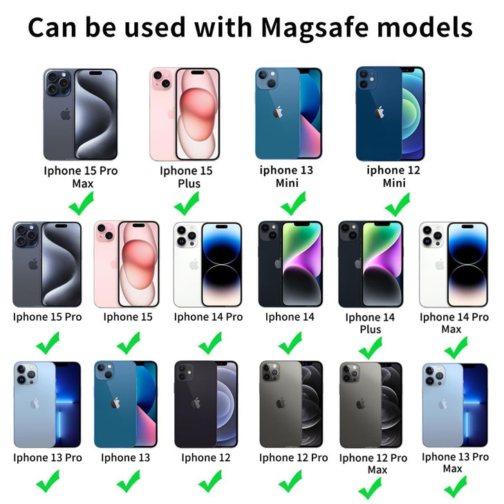 LLZ.COQUE Magnetic Wallet Card Holder Compatible with MagSafe for iPhone 16 Pro Max/16 Plus/16 Pro/16, 15 Pro Max/15 Plus/15 Pro/15, 14 Pro Max/14 Pl