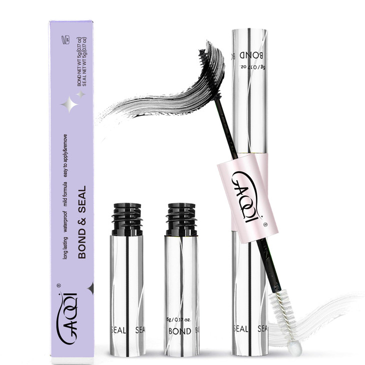 GAQQI Lash Cluster Glue, Lash Bond and Seal Waterproof, Bond & Seal Eyelash Glue for Clusters, Eyelash Adhesive Black Long-Lasting 72H, Latex-Free?5m
