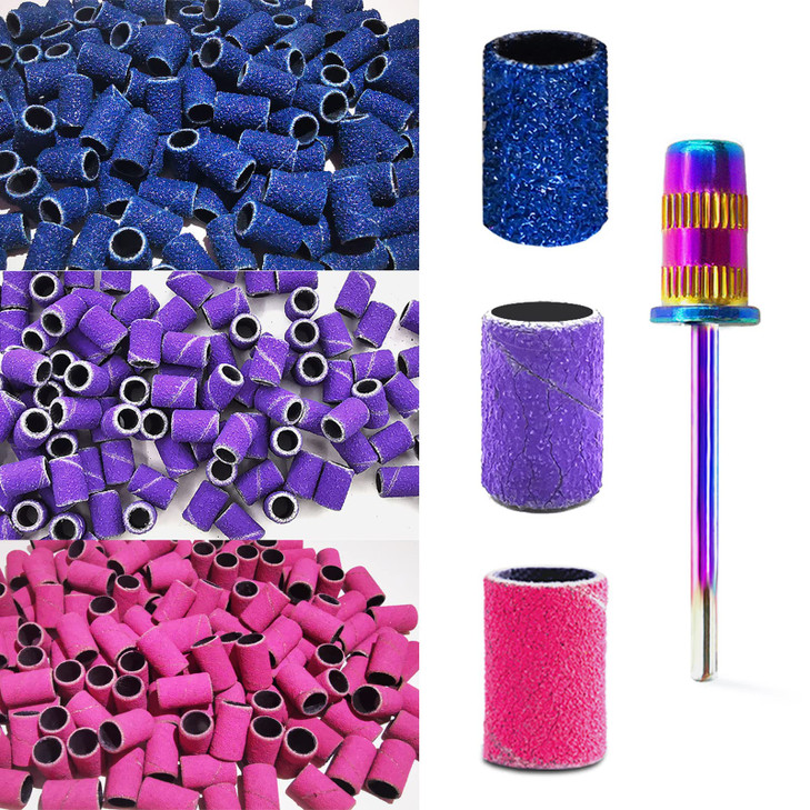 Sanding Bands for Nail Drill, Nail Drill Bits 210pcs Sanding Bands Corfulra Coarse Fine #80#150#240 Grits with Rainbow Mandrel Bit Nail Accessories T