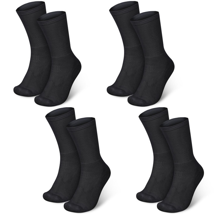 Silicherry 4 Pairs Cotton Soft Eczema Socks Black Hydrating Moisturizing Therapy Cotton Socks Eczema Relief for Adult Wet Wrap Non Itch Soft Feet Tre