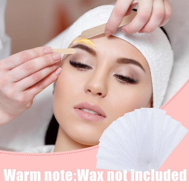 Maitys Eyebrows Small Wax Strips Kit Hair Removal Paper Facial Strips Epilating Pads for Women Men Eyebrow Body Face Arms Lip, 0.4 x 2.4 Inches, Whit