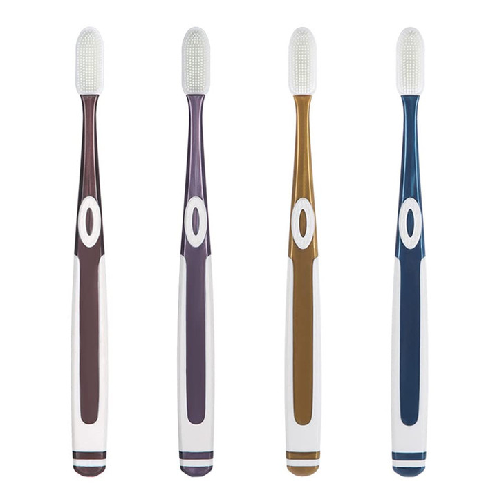 Healifty 4pcs Toothbrush Holders Silicone toothbrushes bristles Soft for Teeth Manual for Adults Electric Teenagers Electric