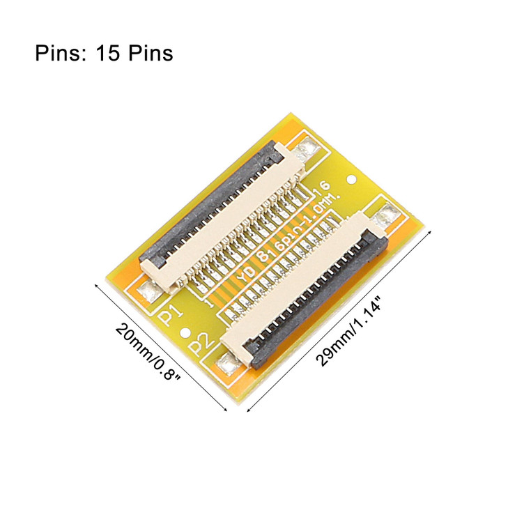 uxcell 1.0mm Pitch 15 Pin to 15 Pin Extension Connector Adapter Use Type-A Cable for FFC FPC Cable Extend Zip HDD