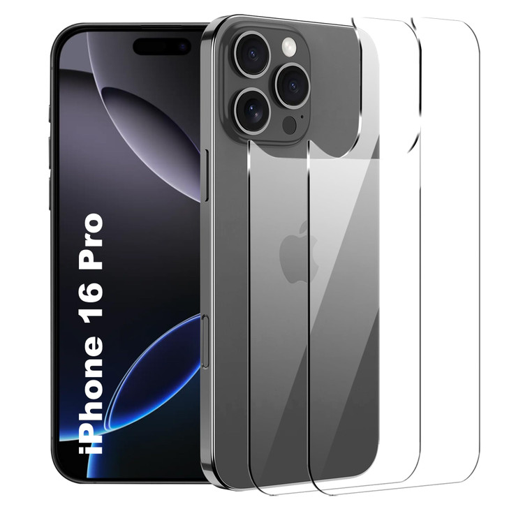 Fhyeugfy [2 Pack] for iPhone 16 pro 6.3 inch Back Screen Protector,9H Hardness,Tempered Glass,Bubble-Free,Anti-Scratch