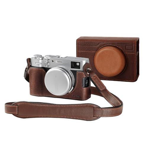 SMALLRIG Leather Case Kit for FUJIFILM X100VI, Including Half Case, Flip Cover and Shoulder Strap, Genuine Leather Material, Portable and Protecting