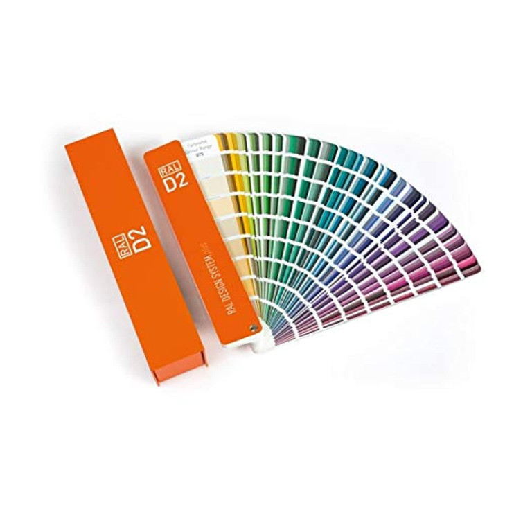 RAL D2 Color Chart, 1,825 Colors, Semi-Matte, 5 Languages