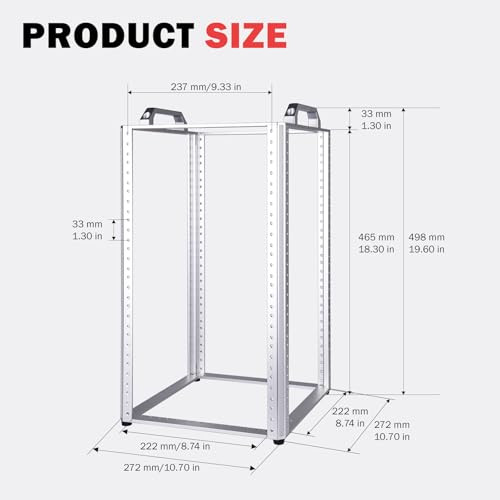 GeeekPi DeskPi RackMate TL1, 10 inch 10U Server Rack for Network, Servers, Audio, and Video Equipment, Open Frame Aluminum Alloy Rack