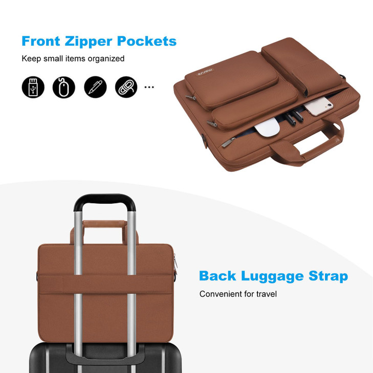 MOSISO Laptop Shoulder Bag 15.6 inch, 15-15.6 inch Computer Bag Compatible with MacBook Pro 16 inch, HP, Dell, Lenovo, Notebook with 2 Raised&1 Flapo
