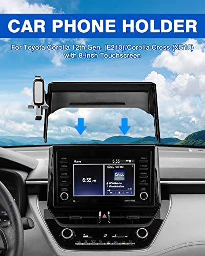 Autorder Car Phone Holder for Toyota Corolla 2019-2025/Corolla Cross 2022-2025 Accessories Air Vent Screen Fixed Clip 360° Rotation Cell Phone Mount