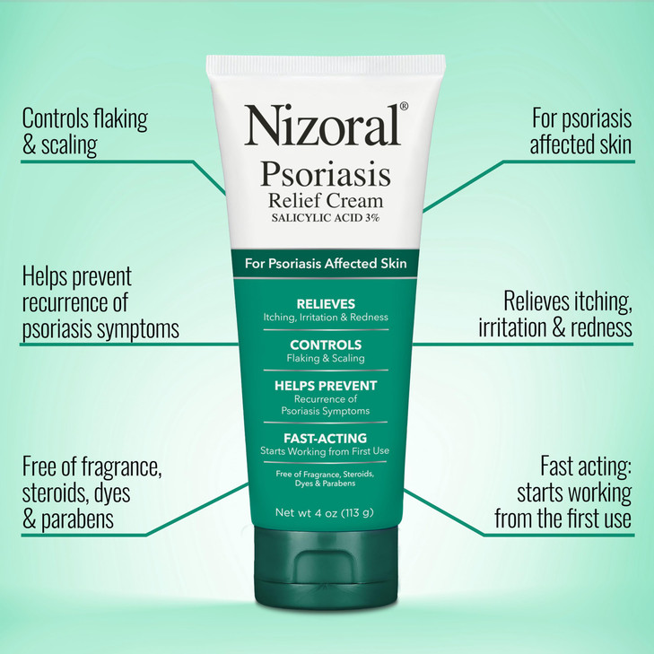 Nizoral Psoriasis Relief Cream- Relieves Itching, Irritation & Redness and Controls Flaking and Scaling with Maximum Strength Medicine (Salicylic Aci