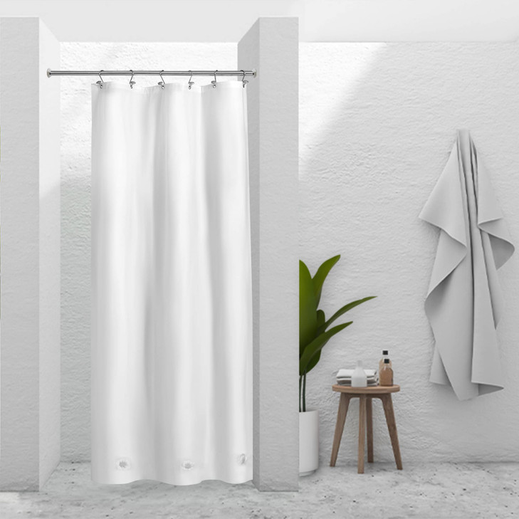 Barossa Design White Stall Shower Curtain Liner with 3 Magnets - 36" x 72", Waterproof PEVA Shower Liner for Small Bathroom Stall, PVC Free, Metal Gr