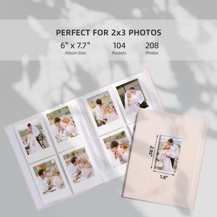 Vienrose Mini Polaroid Photo Album Book 208 Photos 2x3 Inch Pictures for Fujifilm Instax Mini 7s 8 9 11 25 26 40 50s 90 Evo Z2300 Instant Camera, Pol