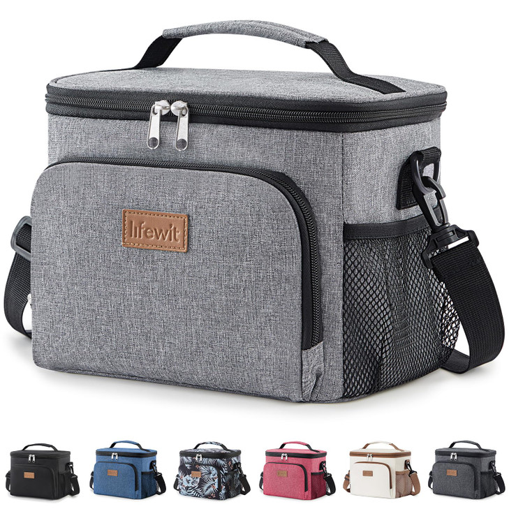 Lifewit Reusable Insulated Lunch Bag, Portable Cooler Freezable Soft Lunchbox Leakproof with Adjustable Shoulder Strap for Men Women Adult for Work P