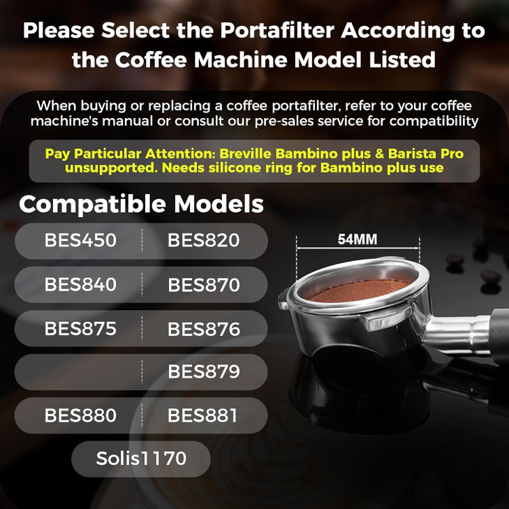 IKAPE 58.5 mm Bottomless Naked Portafilter Sliver, Suitable for E61, Flair 58, ECM, Rocket, Sanremo, Synesso, Slayer, VBM Coffee Machines (Included 2