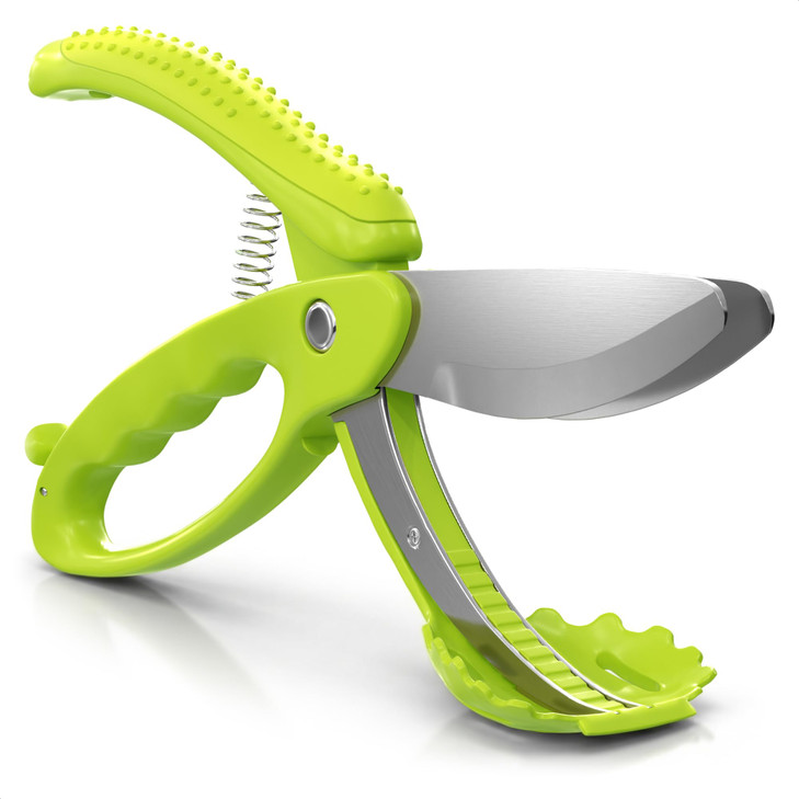 Salad Scissors for Chopped Salad - Effortless Double-Blade Chopping in Bowl, No Knife or Cutting Board Needed - 8.9" Stainless Steel Vegetable Scisso