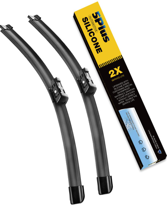 5 PLUS® Silicone Windshield Wipers 26 and 19 Inch Replacement For TESLA Model 3 2025 2024 2023-2017 Model Y 2025 2024 2023-2020 Automotive Replacemen