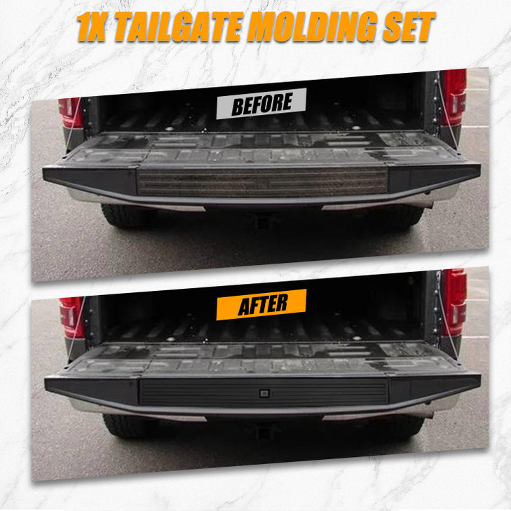 RANSOTO Tailgate Molding Trim Compatible with Ford F150 F-150 2015-2020 Flexible Flex Step Cap Top Trim Protector Cover Replaces FL3Z9940602B, FO1904