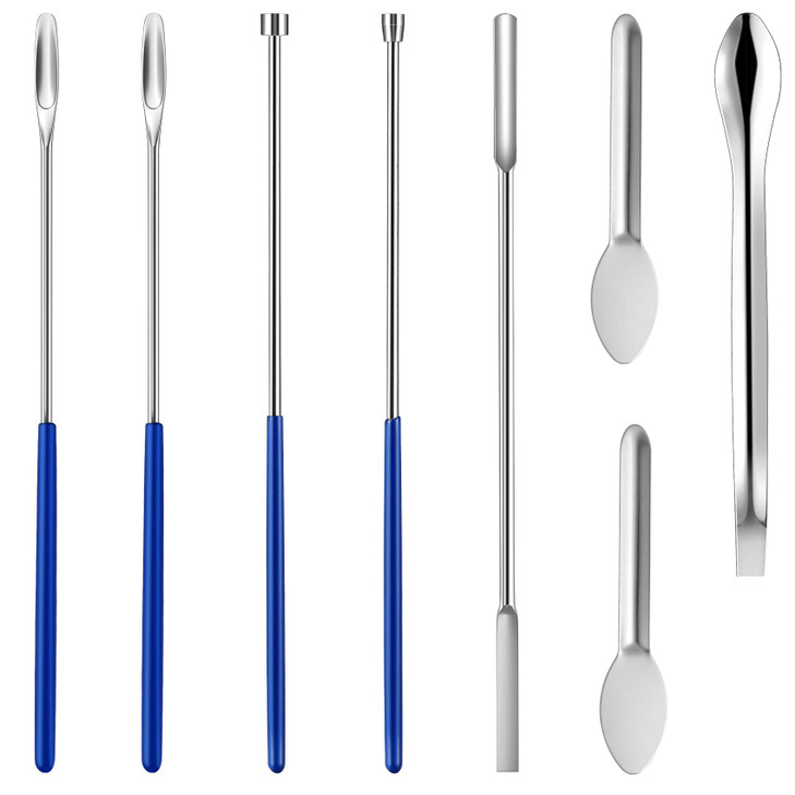 8 Piece Capsule Filling Machine Kits for Empty Pill Capsules Filler, Home & Lab Supplies - Micro Tiny Spoon Spatula, Lab Scoop Filling Tray, Herb Pow