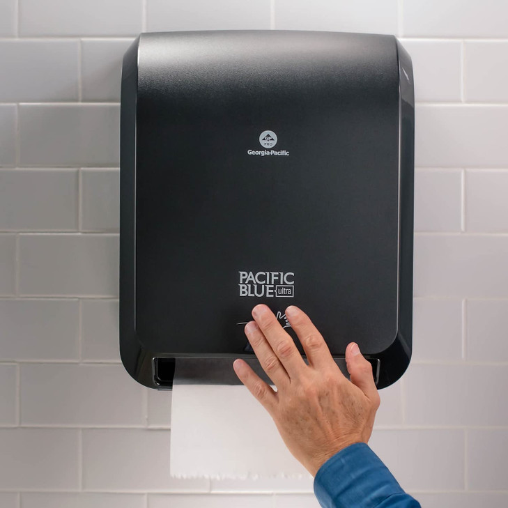 Pacific Blue Ultra 8" High-Capacity Automated Touchless Paper Towel Dispenser by GP PRO (Georgia-Pacific); Black; 59590; 12.9" W x 9" D x 16" H; 1 Di