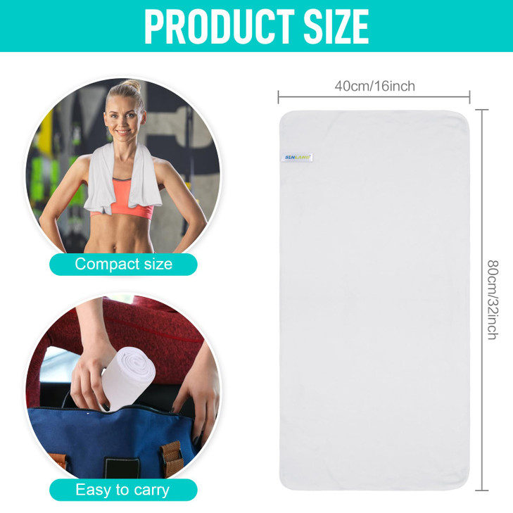 SINLAND Microfiber Gym Towels Super Absorbent Compact Travel Workout Towel Quick Dry Camping Sweat Towel for Sports Beach Swimming Backpacking Hiking