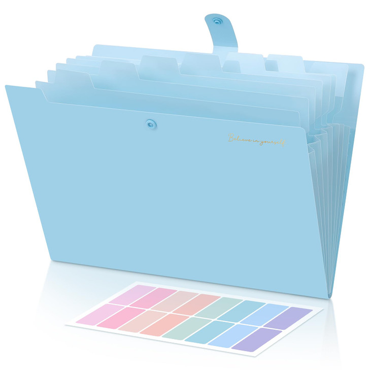 SKYDUE Expanding File Folder with 5 Pockets, Accordion File Organizer,Portable Receipt Paper Documents Organizer,Letter Size Filing Folder School Off