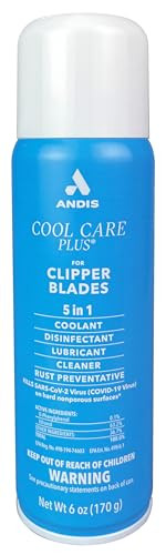 Andis 12551 Cool Care Plus 5-in-1 Clipper Blade Spray - Professional Grooming Tool with Easy Cleaning, Cooling, Disinfecting, Lubricating, and Rust P