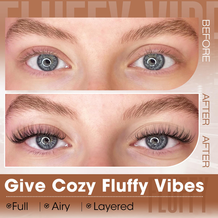 Spider Lash Clusters Natural Wispy Eyelash Extensions 8-16MM Cluster Lash Individuals with CC Curl & Flexible Clear Band Effortless Application Clust