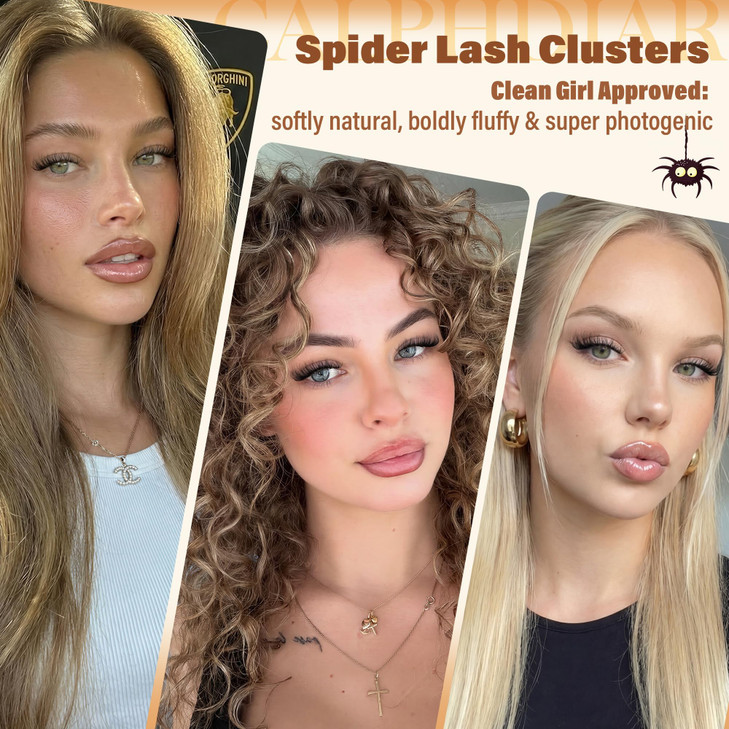 Spider Lash Clusters Breeze Eyelash Clusters DD Curl Cluster Eyelash Extensions Fluffy Spider Lashes Clusters Wispy Individual Lashes Extension Soft