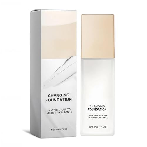 Color Changing Foundation for Mature Skin, Concealer Cover Cream, Lightweight Liquid Foundations, Tone Suitable for All Skin Types (1pcs)