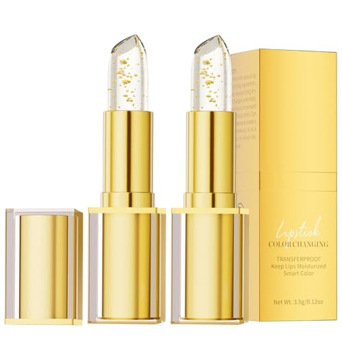2Pcs True Tone Ph Adjusting Lipstick for Women, Transferproof Clear Lip Gloss That Changes Color, Long-Lasting Moisturizing Lip Glow