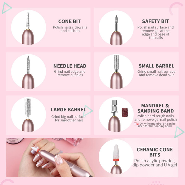 SAVILAND Advance Electric Nail Drill: Exclusive Series 20000RPM Portable Efile Nail Drill Machine Complete Drill Bits for Remove Acrylic Nails Manicu
