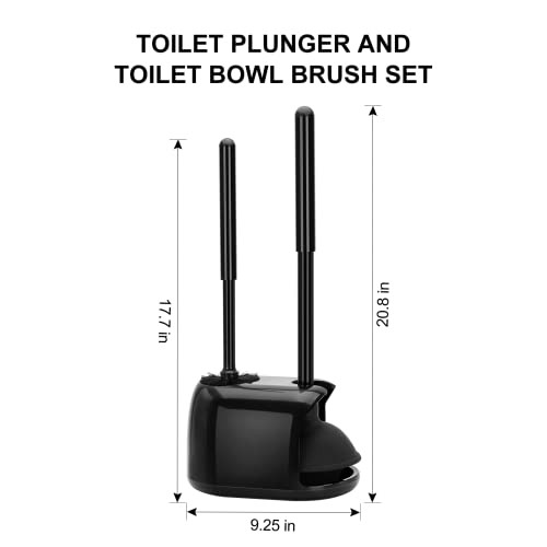 SetSail Toilet Brush and Plunger Set, Semi-Hidden Toilet Plungers Heavy Duty Toilet Bowl Brush and Holder for Bathroom Toilet Plunger and Brush Set f