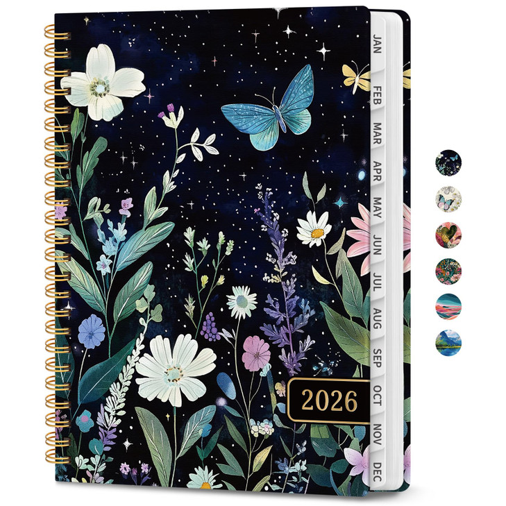 2026 Planner, Weekly and Monthly Planner for Women, January 2026 to December 2026, Pretty Hardcover 2026 Calendar Planner Book with Tabs, Inner Pocke