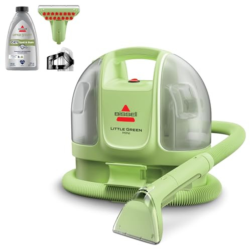 BISSELL Little Green Mini Portable Carpet and Upholstery Deep Cleaner, Car/Auto Detailer, with HydroRinse Self-Cleaning Tool and 4" Tough Stain Tool,